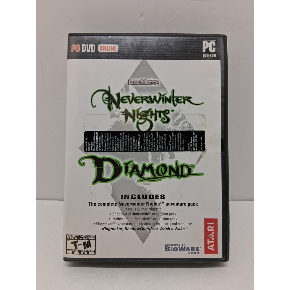 Neverwinter Nights Diamond PC DVD-ROM Atari BioWare RPG Collection 26819